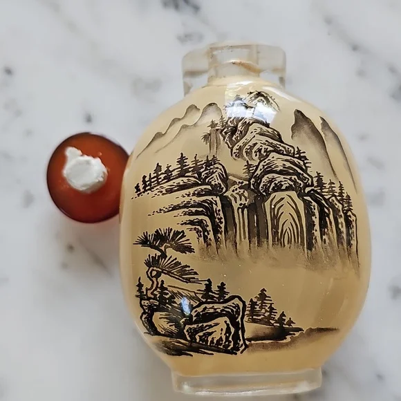 Vintage Chinese Reverse Painted Glass Snuff Bottle - Picture 7 of 12